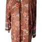 Floral patterned kimono-style garment on a white background