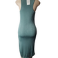 patima green dress on a mannequin with a white background