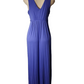 purple dress on a mannequin against a white background