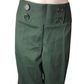 Green pants with button details on a white background