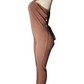 Brown jumpsuit on a mannequin against a white background
