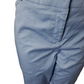 Close-up of light blue capri pants on a white background