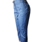 Blue capri pants on a mannequin against a white background
