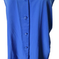 Blue button-up shirt on a white background