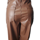 Brown leather pants on a white background