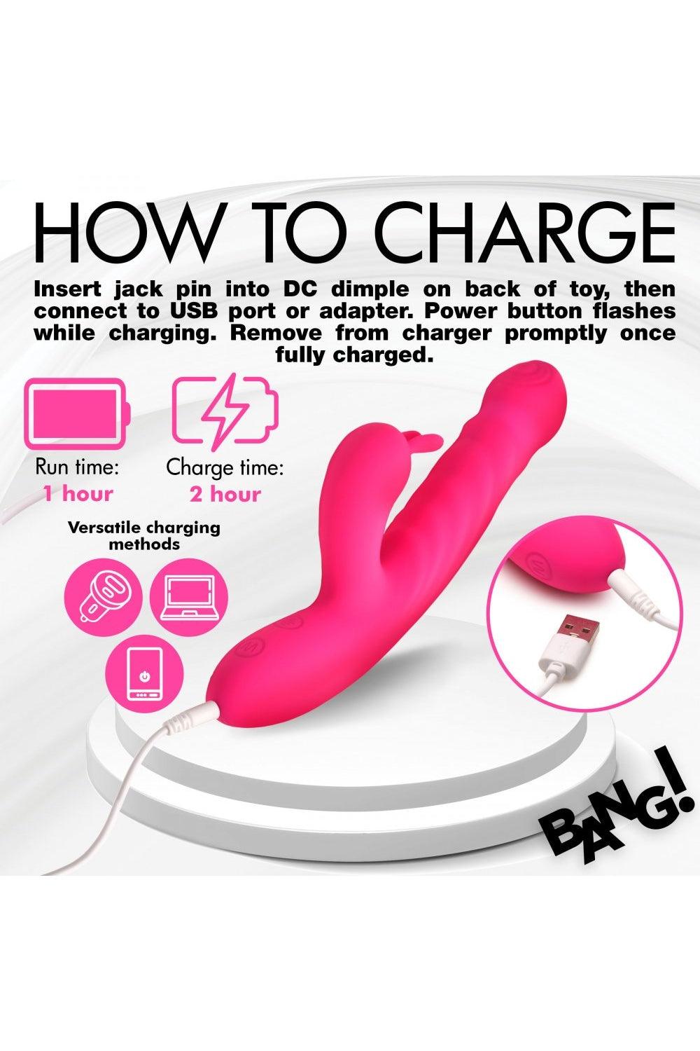 Thrusting and Vibrating Silicone Rabbit Vibrator