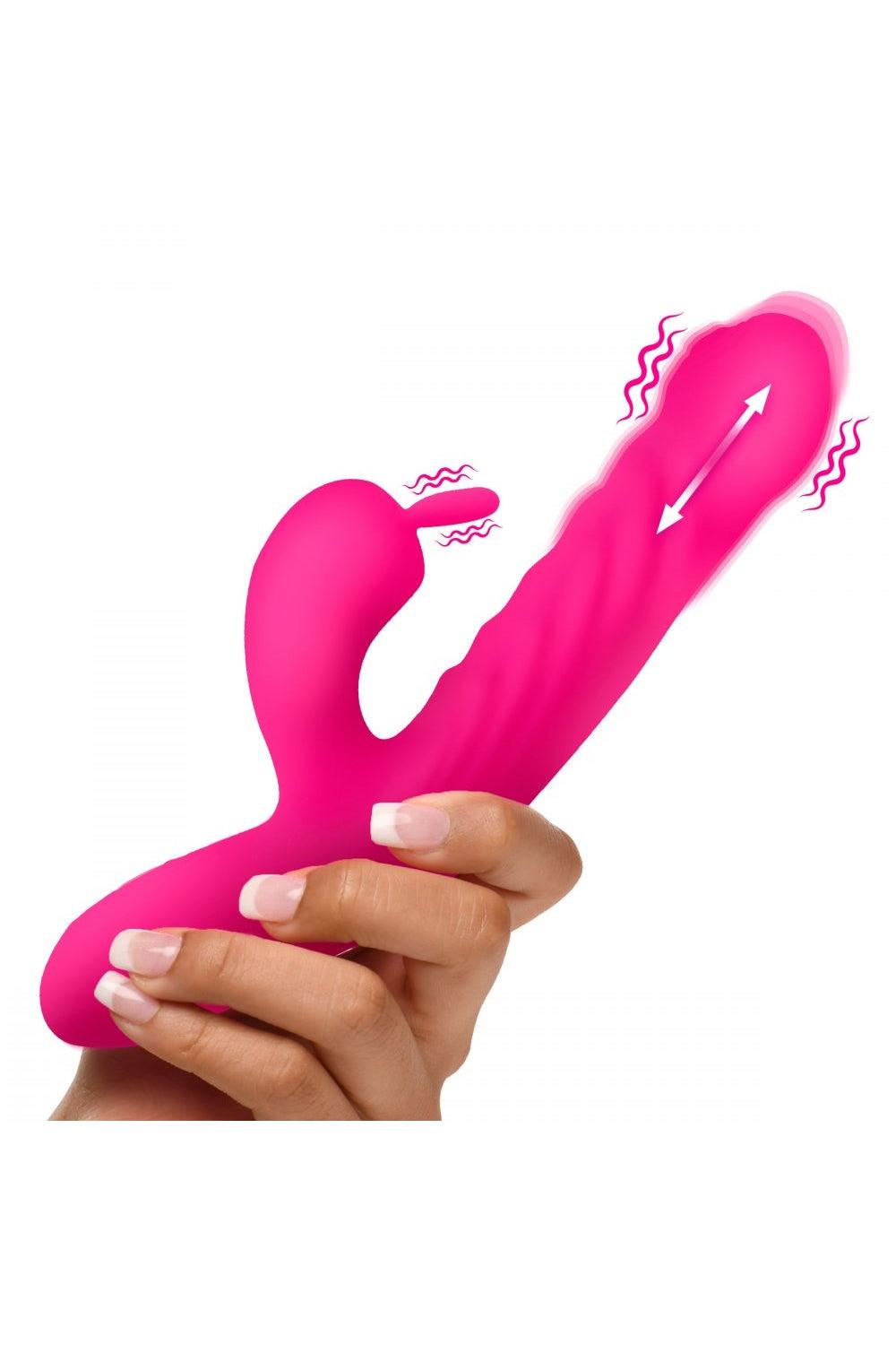 Thrusting and Vibrating Silicone Rabbit Vibrator