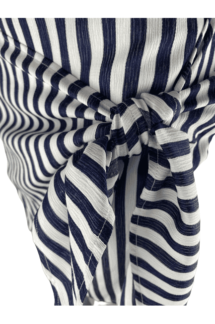 Wild Honey women's blue and white stripe blouse and skirt set size M - Solé Resale Boutique thrift