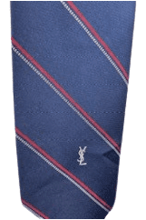 Yves Saint Laurent men's blue, red white stripe tie - Solé Resale Boutique thrift