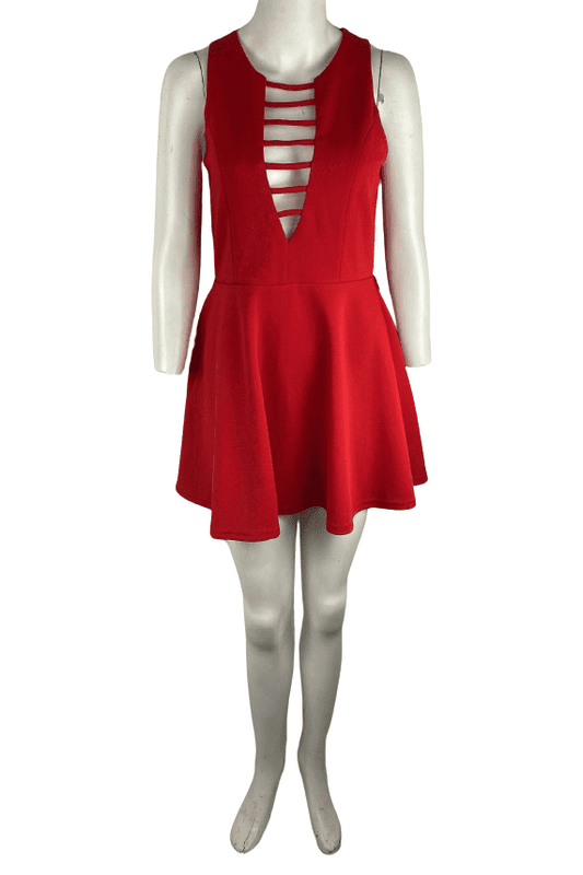 Agaci women's red sleeveless short dress size M - Solé Resale Boutique thrift