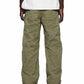 Person wearing olive green pants on a white background