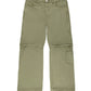 Khaki cargo pants on a white background
