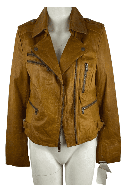 Levi's women brown leather jacket size M - Solé Resale Boutique thrift