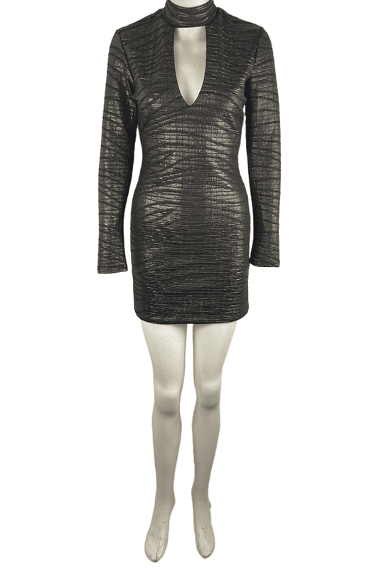 Arden B women's black metallic mini dress size M - Solé Resale Boutique thrift