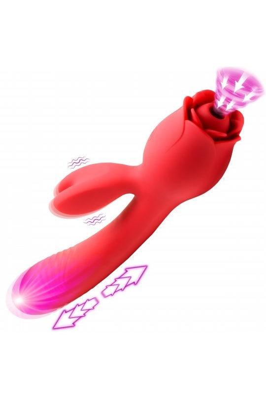 Blooming Bunny Sucking and Thrusting Silicone Rabbit Vibrator