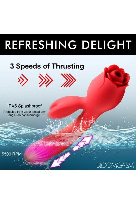 Blooming Bunny Sucking and Thrusting Silicone Rabbit Vibrator