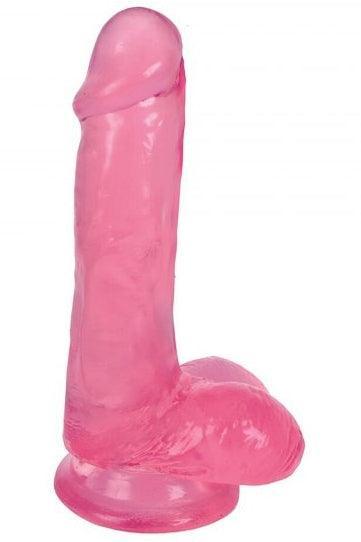 6 Inch Slim Stick with Balls Cherry Ice Dildo