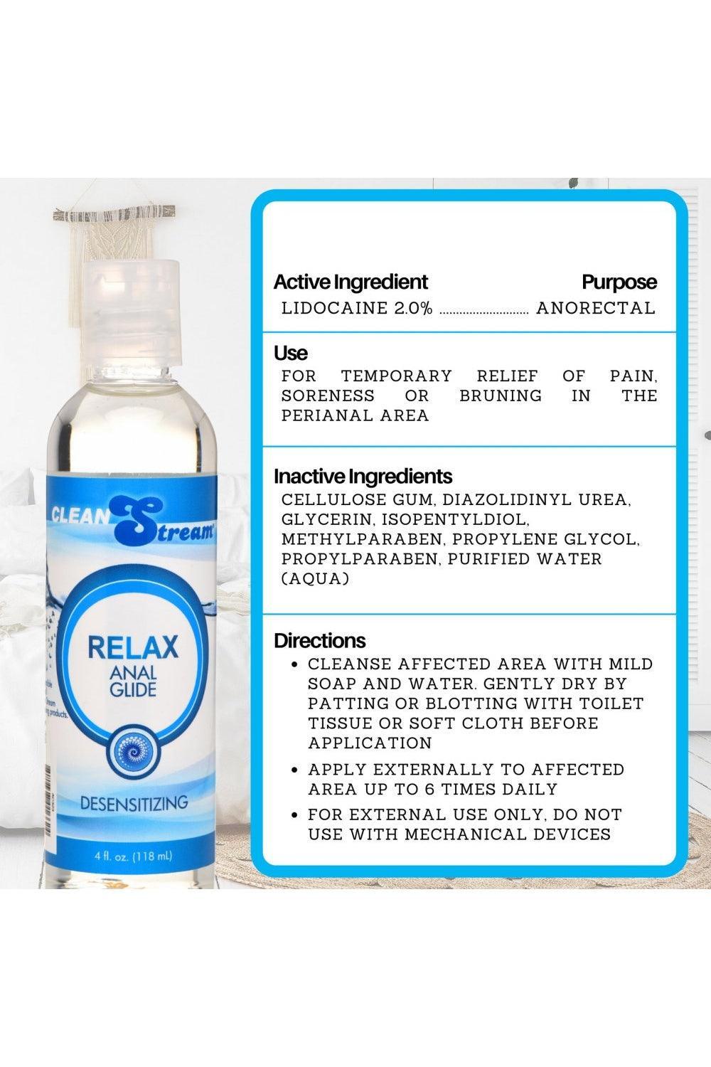 CleanStream Relax Desensitizing Anal Lube 4 oz