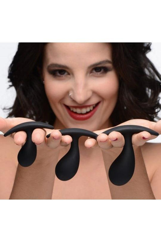 Dark Droplets 3 Piece Curved Silicone Anal Trainer Set