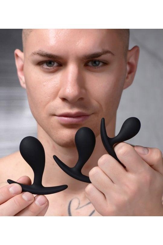 Dark Droplets 3 Piece Curved Silicone Anal Trainer Set