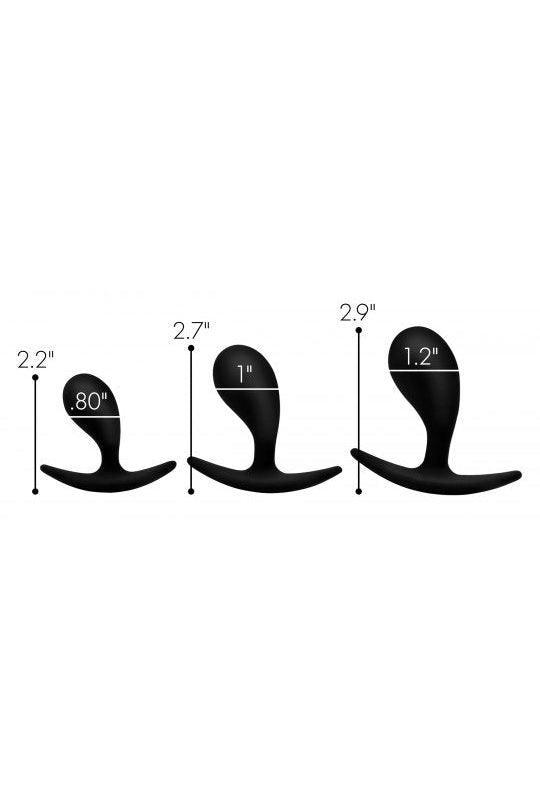 Dark Droplets 3 Piece Curved Silicone Anal Trainer Set