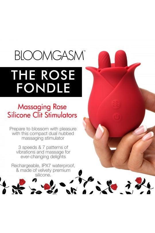 10X Fondle Massaging Rose Silicone Clit Stimulators