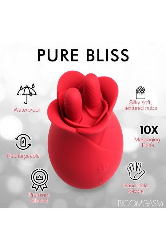 10X Fondle Massaging Rose Silicone Clit Stimulators