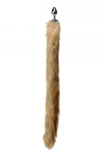 Extra Long Mink Tail Metal Anal Plug- Brown - Solé Resale Boutique thrift