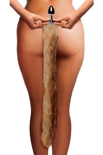 Extra Long Mink Tail Metal Anal Plug- Brown - Solé Resale Boutique thrift