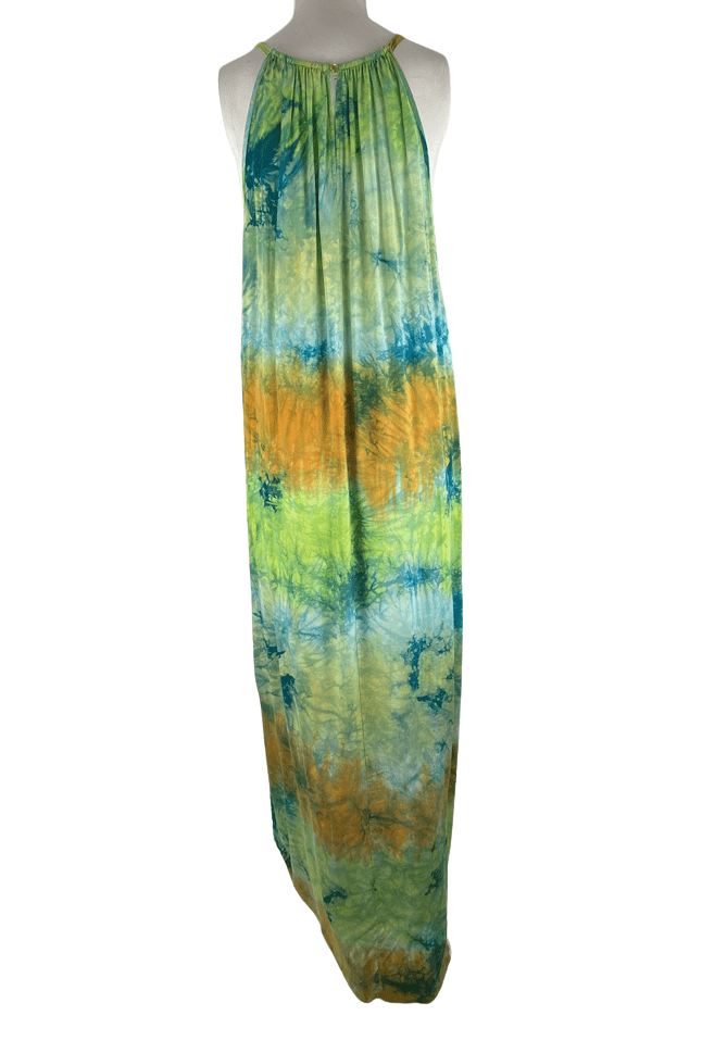 Mlle Gabrielle women's green tie dye maxi dress size 1X - Solé Resale Boutique thrift