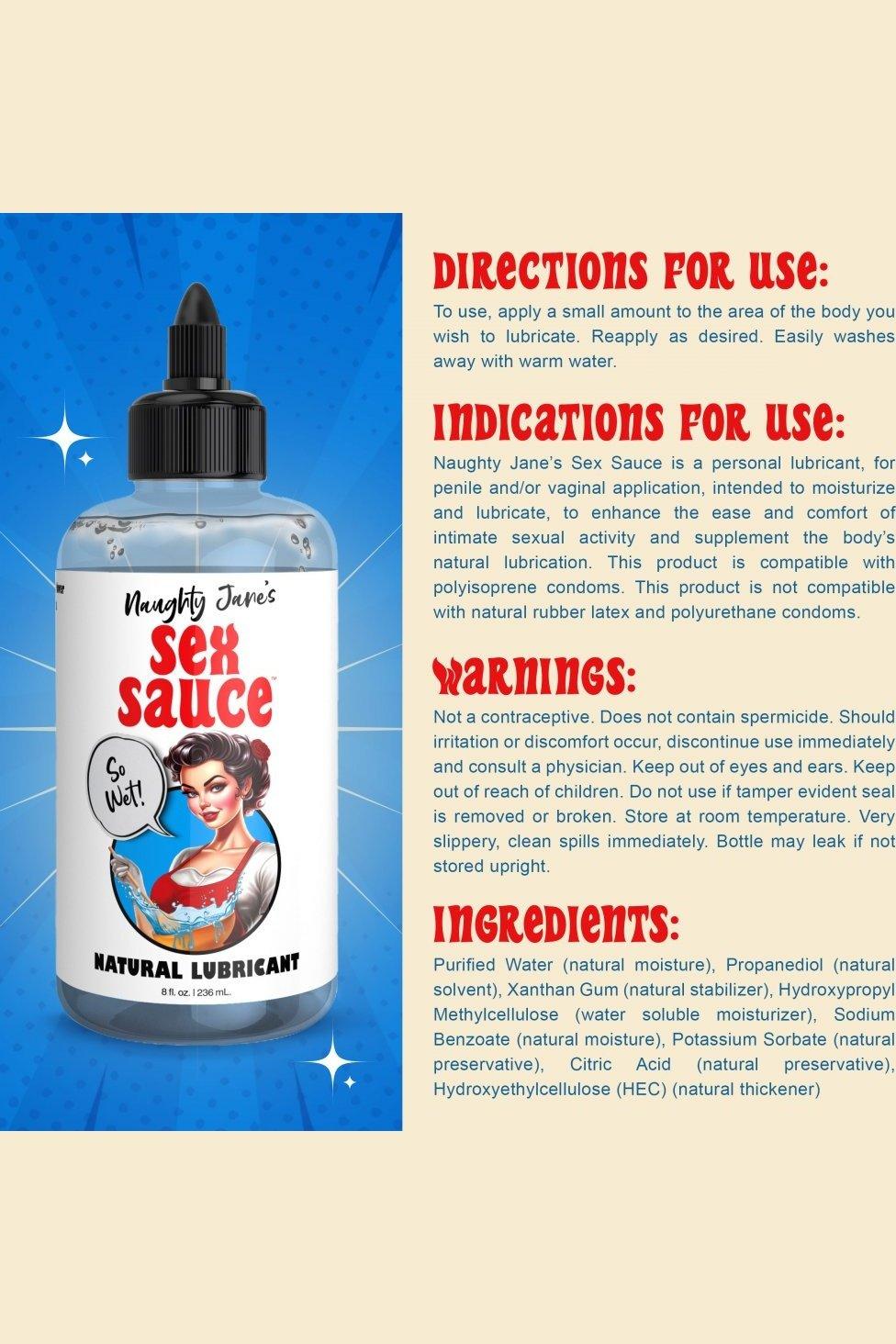 Naughty Jane's Sex Sauce Natural Lubricant - 8oz - Solé Resale Boutique thrift