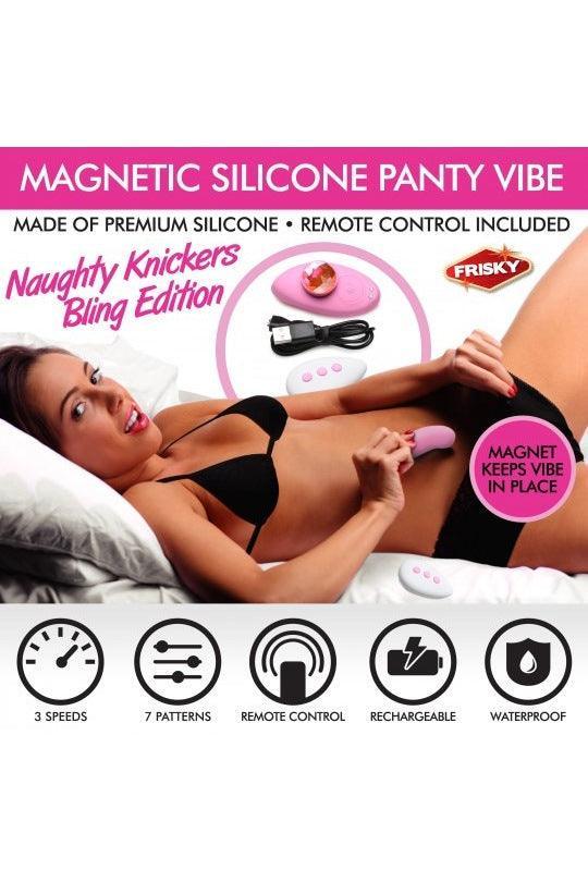 Naughty Knickers Bling Edition Silicone Remote Panty Vibe - Pink