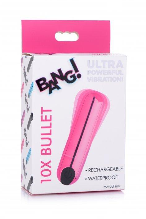 10X Rechargeable Vibrating Metallic Bullet - Pink