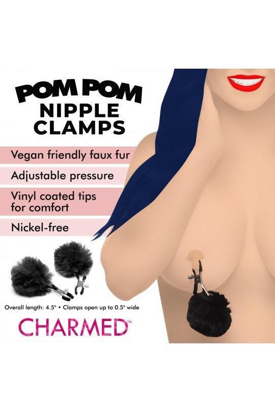 Pom Pom Nipple Clamps - Black