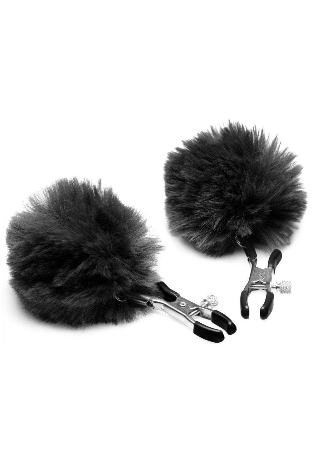 Pom Pom Nipple Clamps - Black