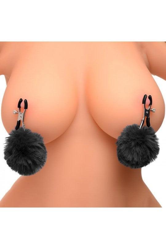 Pom Pom Nipple Clamps - Black