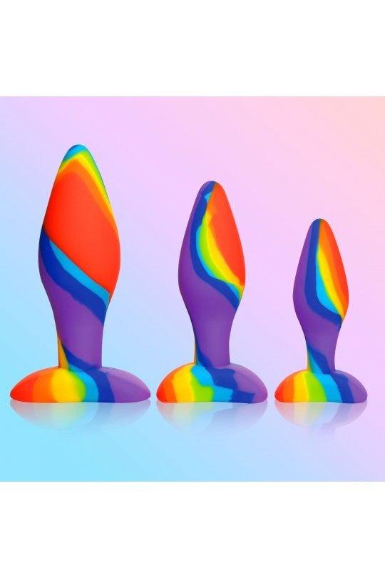 3 Piece Rainbow Silicone Butt Plug Set - Solé Resale Boutique thrift