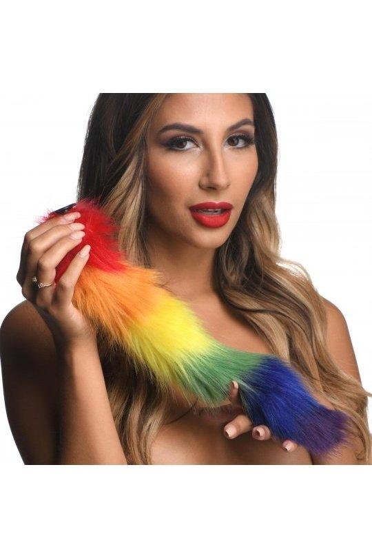 Interchangeable Rainbow Fox Tail - Solé Resale Boutique thrift