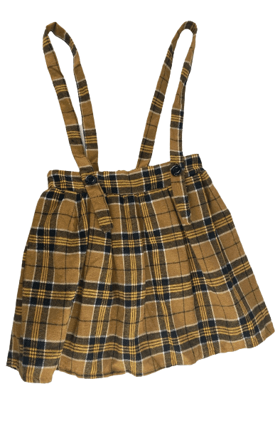Shein girls brown plaid dress jumper size 130 - Solé Resale Boutique thrift