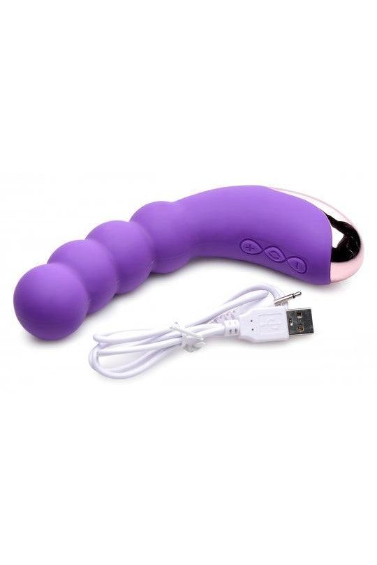 50X Silicone Beaded Vibrator - Purple