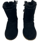 UGG girls black short boots with back lace size 2 - Solé Resale Boutique thrift