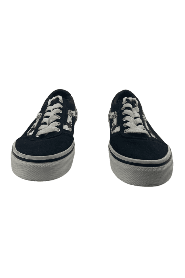 Vans toddler girls gymshoes in black floral size 11 Sol Resale