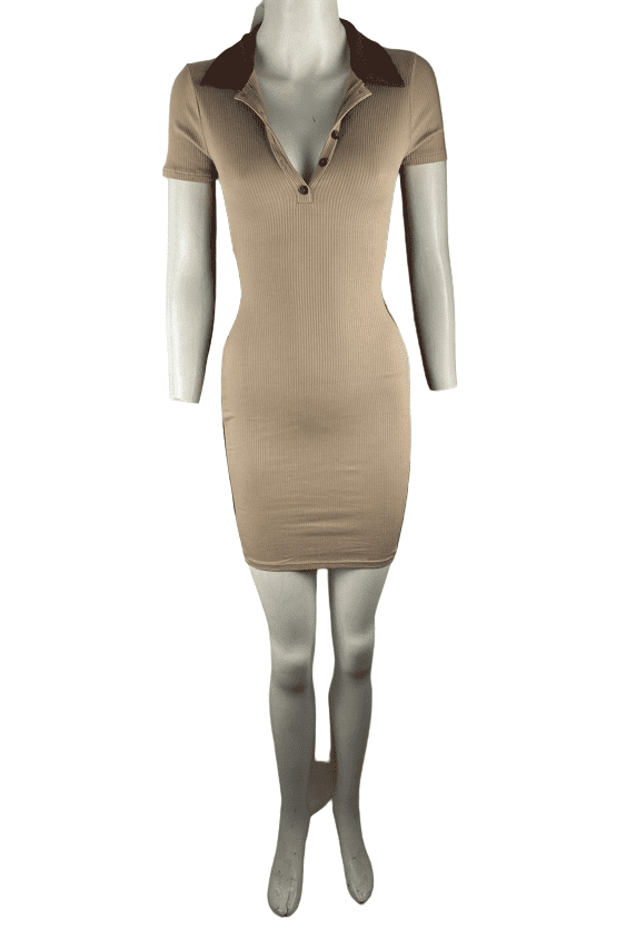 Windsor women's mocha/brown fitted dress size M - Solé Resale Boutique thrift