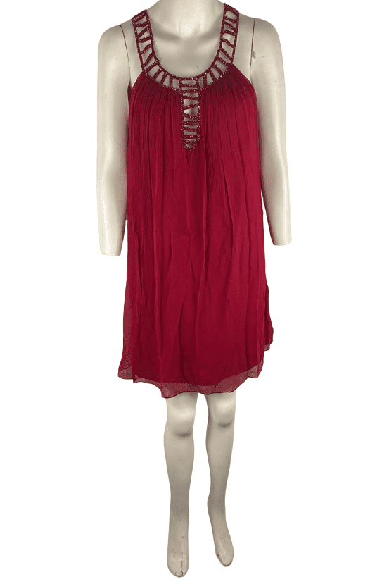 BCBGMAXAZRIA women's wine sleeveless dress size 6 - Solé Resale Boutique thrift