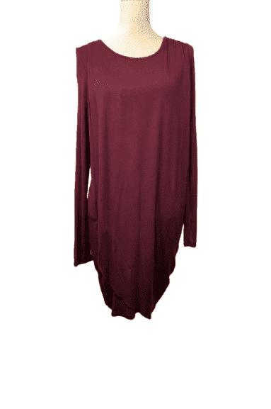 used Bar III wine color dress sz L 