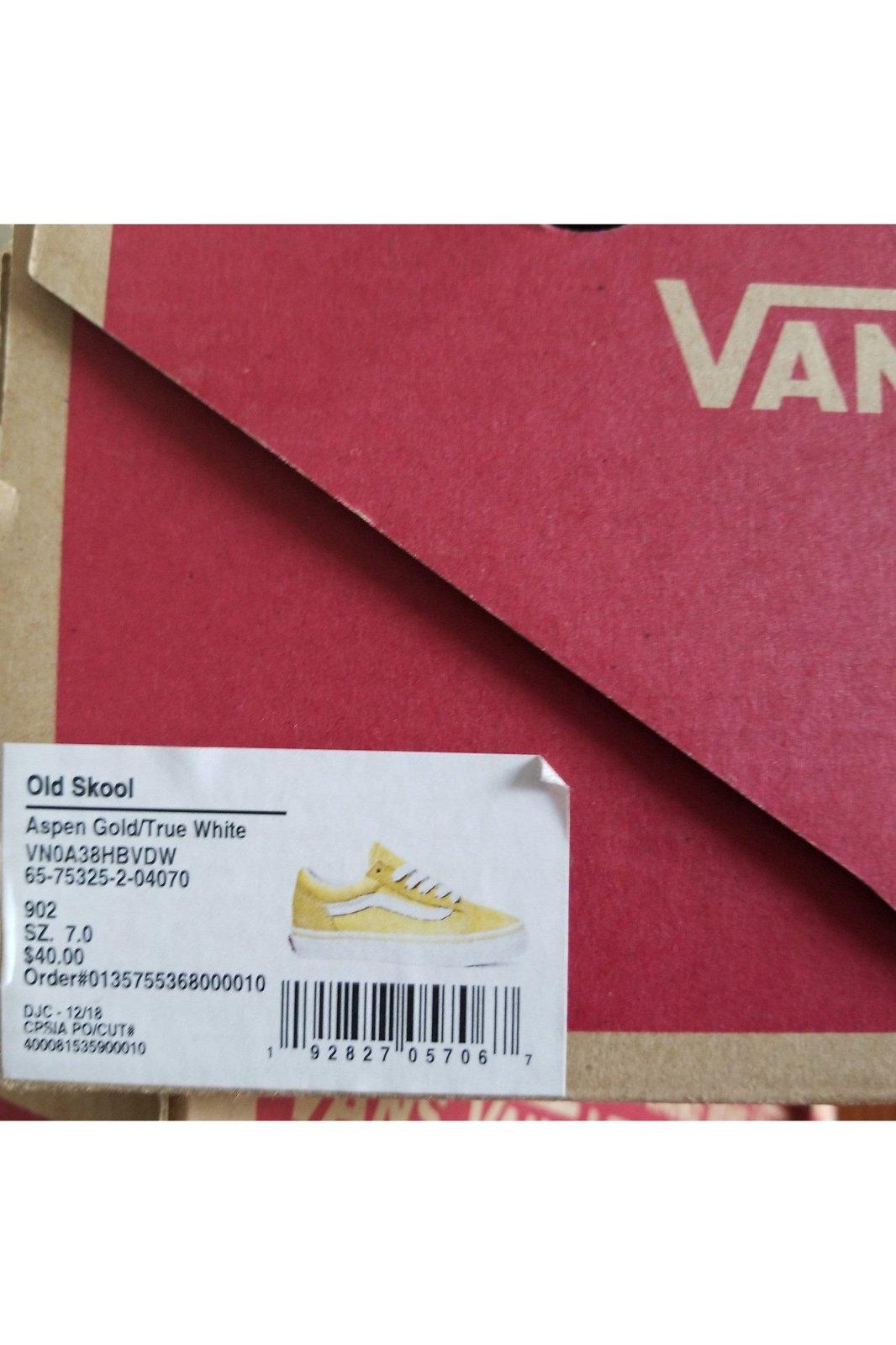 Vans gold and white sneakers, youth sz 7