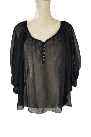 Express Design women's black sheer blouse size XS