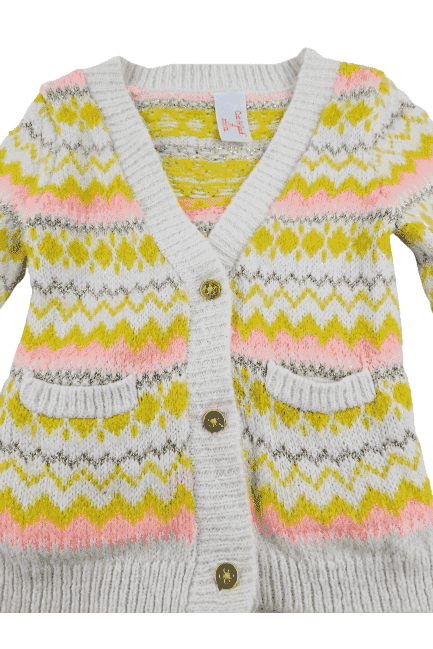 Cat & Jack girls multicolor button down sweater size 2T 