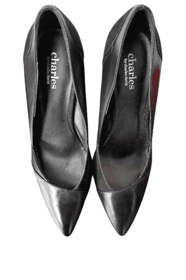 Charles David black leather heels size 7.5M
