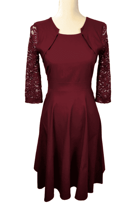 Viwenni burgundy lace dress sz S